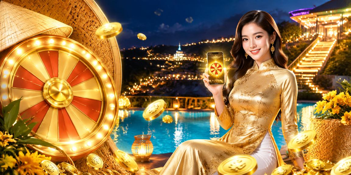 Người phụ nữ mặc áo dài Đà Lạt trải nghiệm Roulette trực tuyến trên thiết bị di động