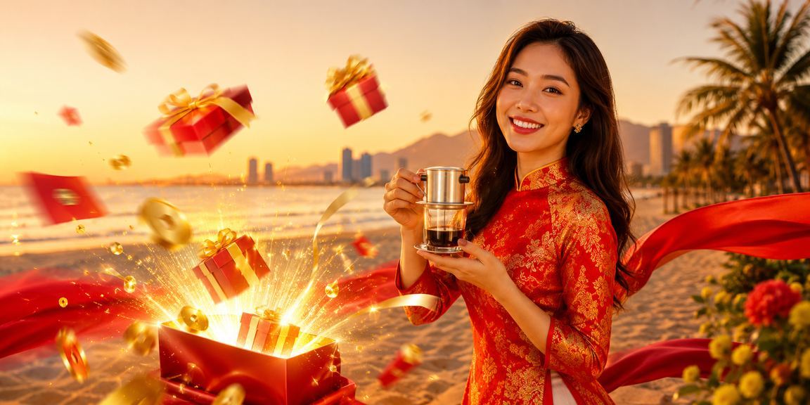 Người dùng tại Đà Nẵng đăng ký tài khoản 66000 bên ly cà phê sáng