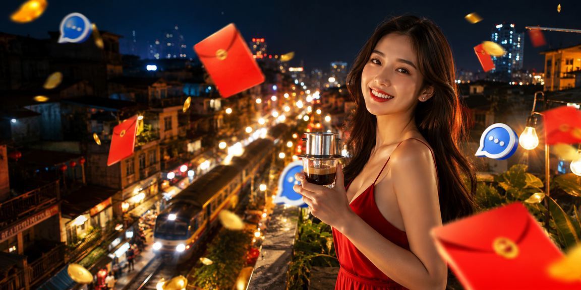 Người dùng Hà Nội nhận thưởng phong bì đỏ bên ly cà phê truyền thống