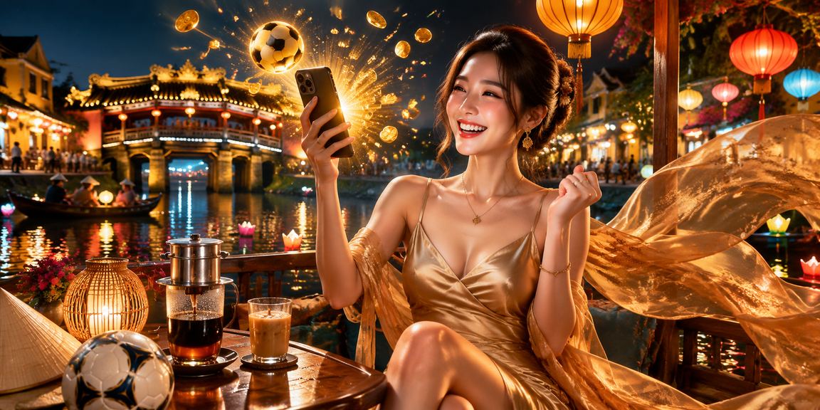 Người dùng tại Hội An thưởng thức cà phê và đăng nhập xem cược bóng đá
