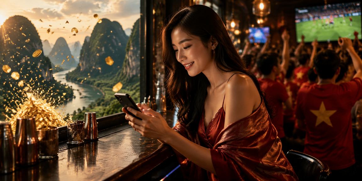 Người chơi sử dụng điện thoại trải nghiệm casino tại vùng núi Ninh Bình